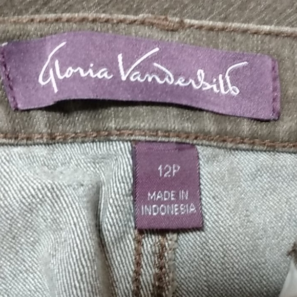 Ladies Gloria Vanderbilt Brown Jeans Sz 12 P - Picture 3 of 5